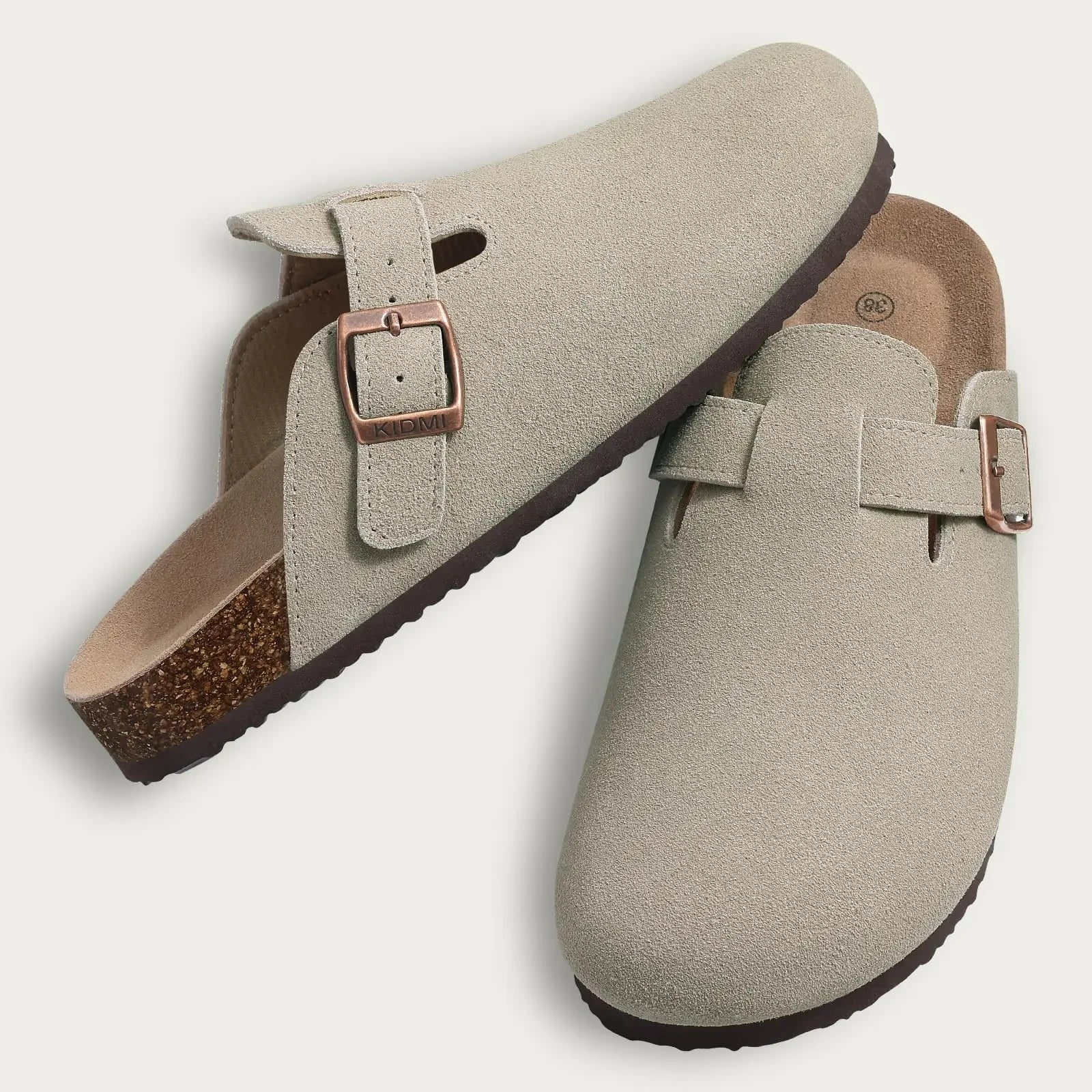 Cork Suede Mules Slippers for Women Fashion Men Clogs Shoes Classic Cork Antislip Outdoor Slippers with Arch Support