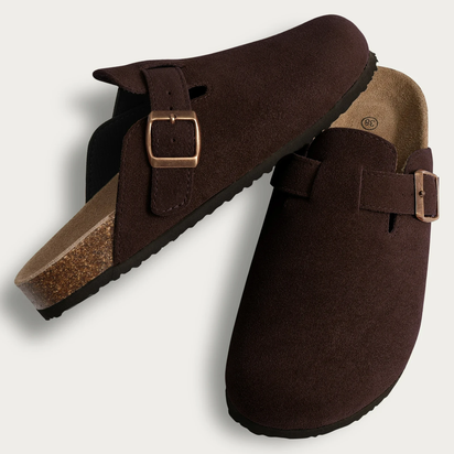 Cork Suede Mules Slippers for Women Fashion Men Clogs Shoes Classic Cork Antislip Outdoor Slippers with Arch Support