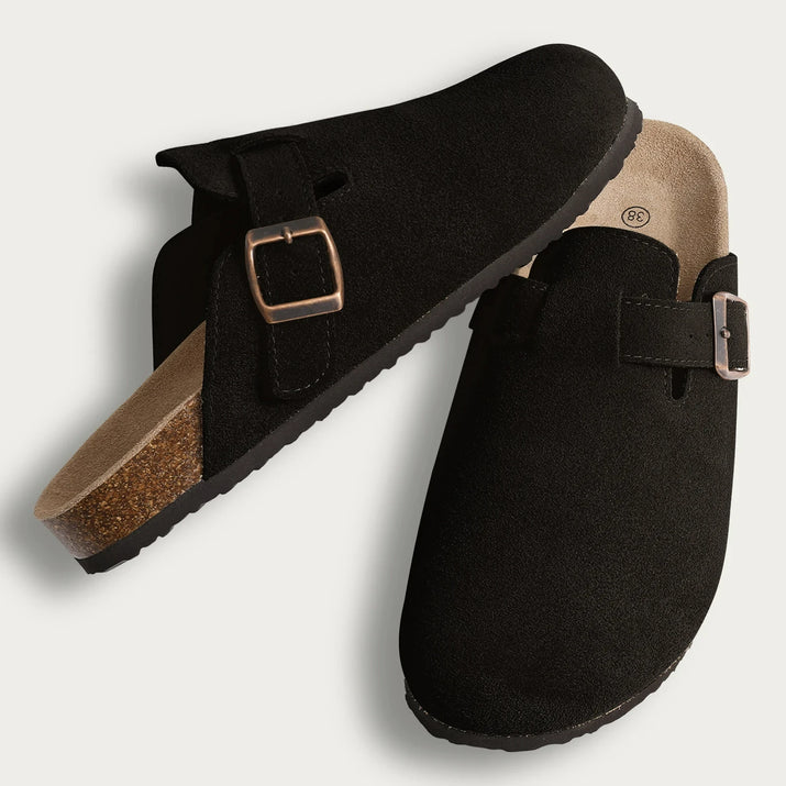 Cork Suede Mules Slippers for Women Fashion Men Clogs Shoes Classic Cork Antislip Outdoor Slippers with Arch Support